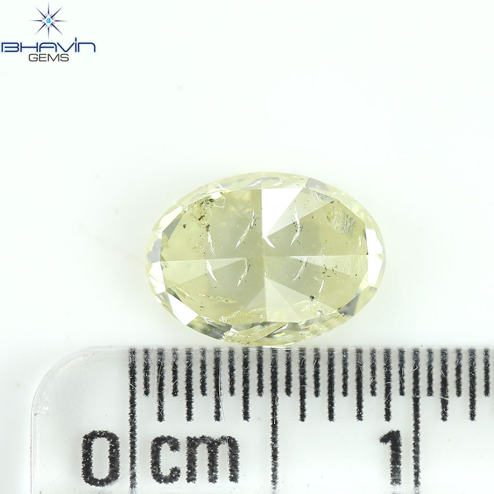1.77 CT Oval Diamond Natural Yellow Color I1 Clarity (8.48 MM)