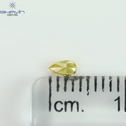 0.10 CT Pear Shape Natural Diamond Yellow Color VS2 Clarity (3.75 MM)