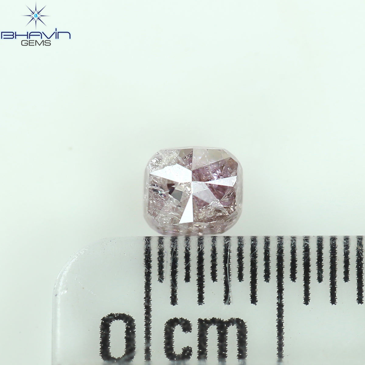 0.38 CT Cushion Diamond Natural Pink Color I3 Clarity (3.84 MM)