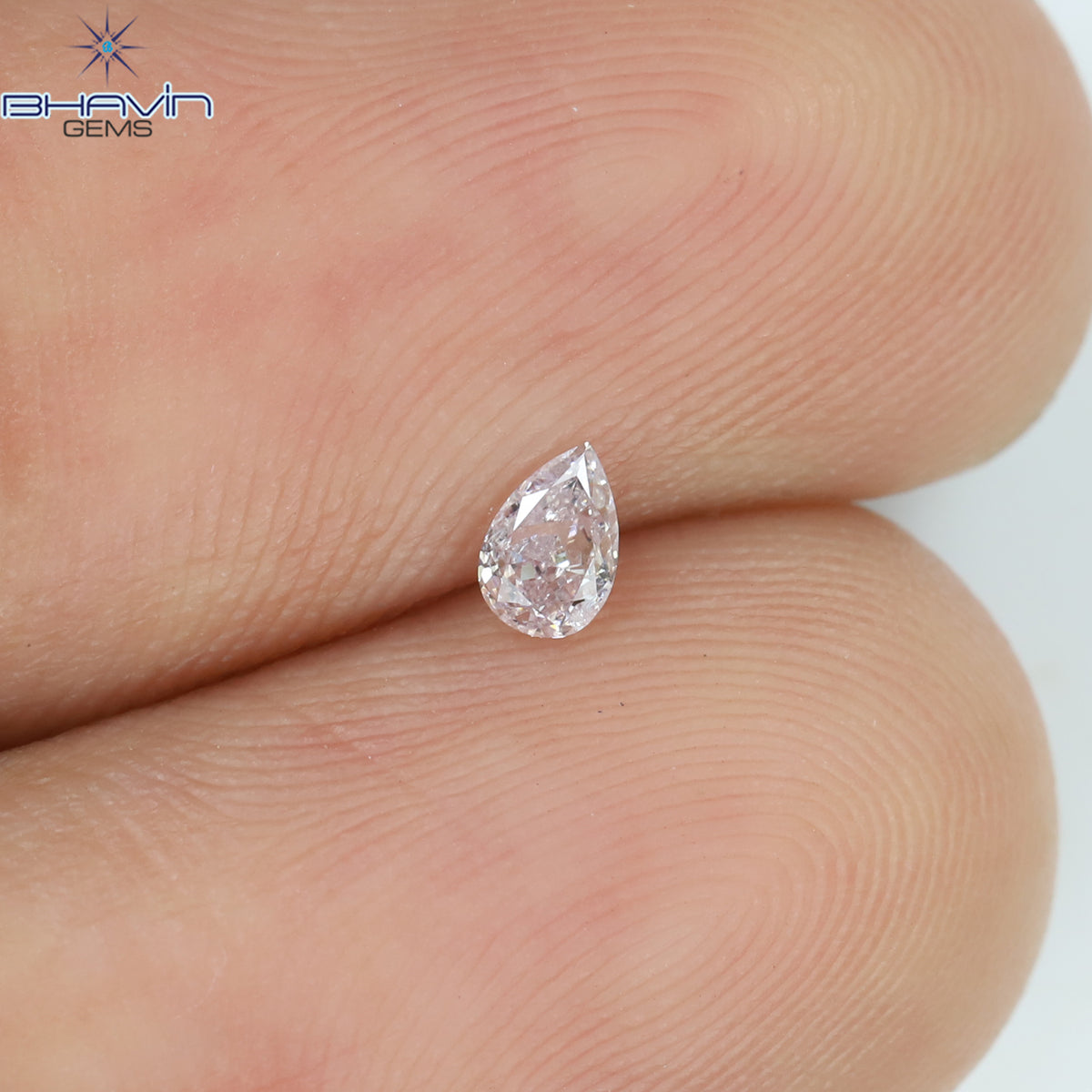 0.08 CT ペアシェイプ ナチュラル ダイヤモンド ピンク色 VS1 クラリティ (3.45 MM)