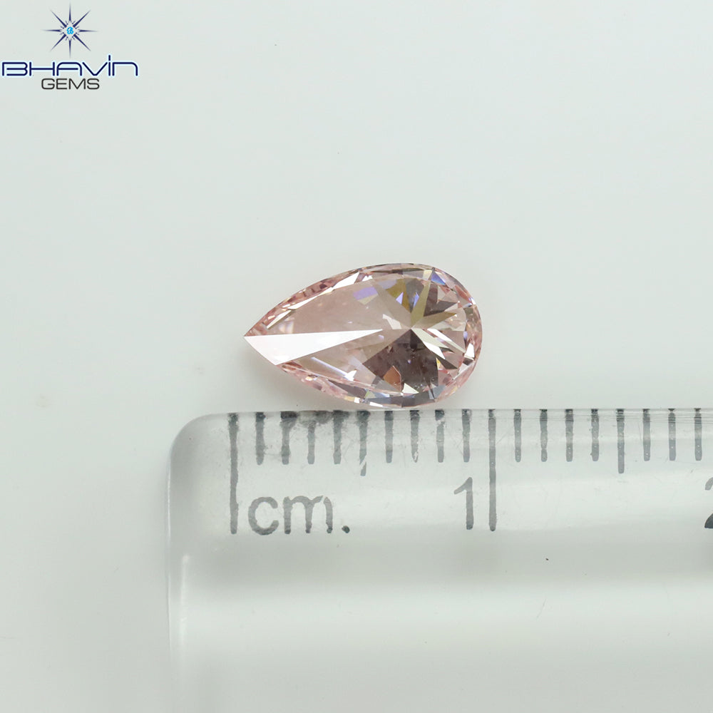 GIA Certified 1.04 CT Pear Diamond Orangy Pink Color Natural Loose Diamond (9.27 MM)