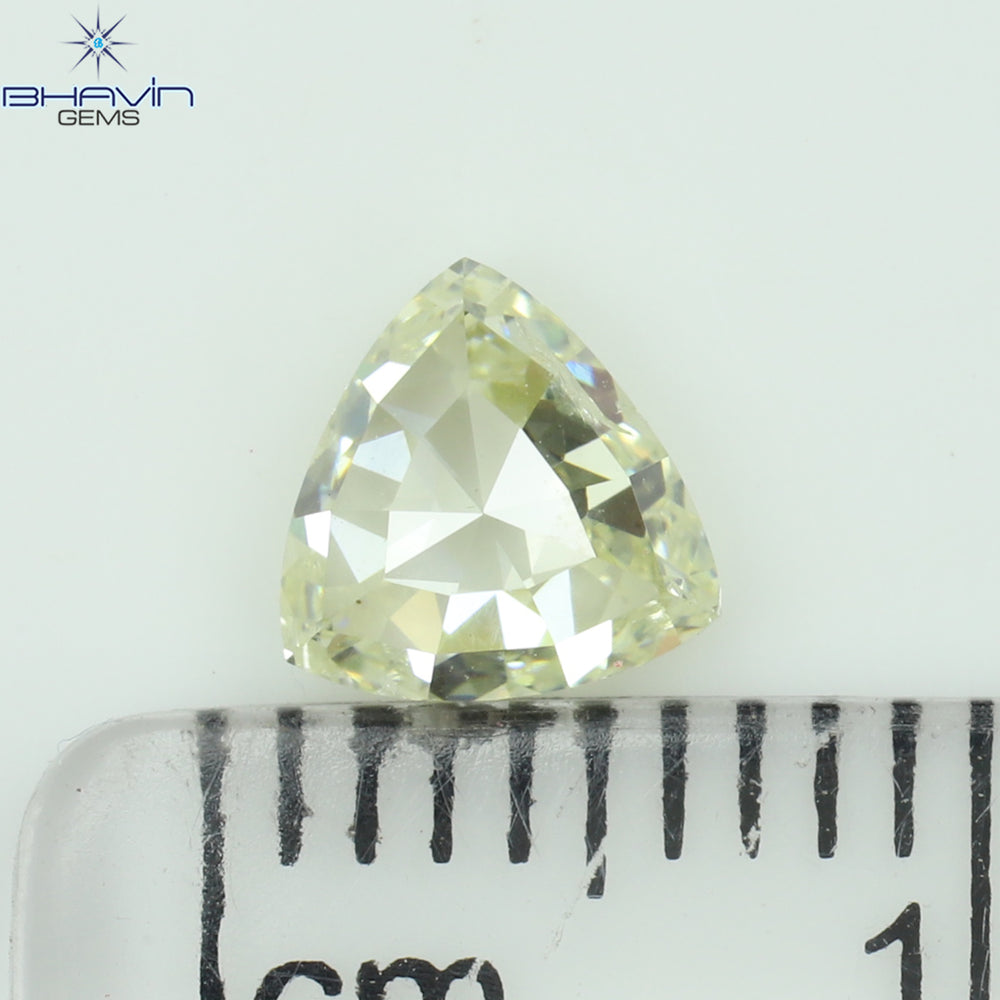 0.88 CT Triangle Shape Natural Diamond Yellow Color SI1 Clarity (5.80 MM)