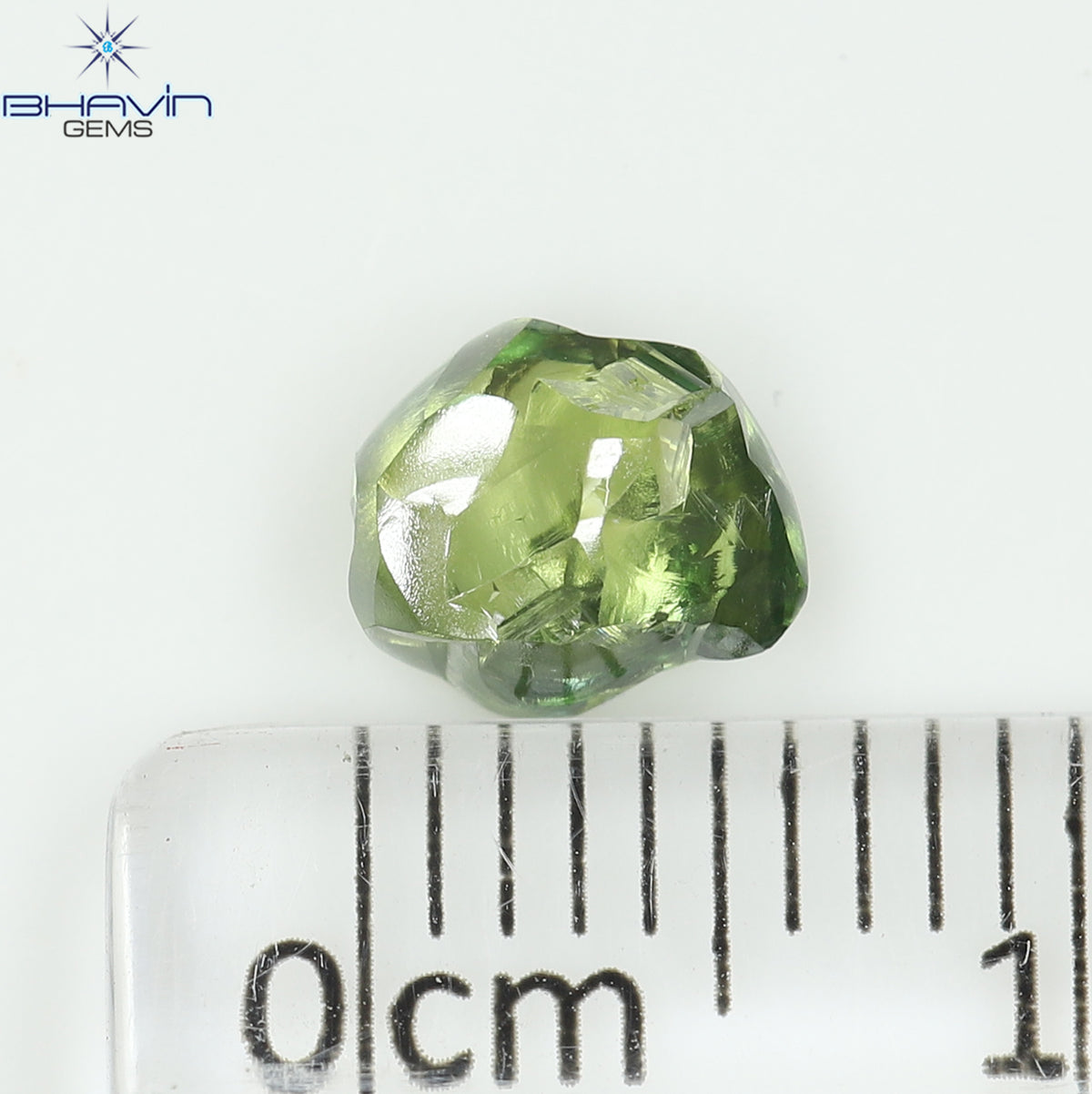 1.09 CT Natural Rough Diamond Enhanced Green Color Clarity VS (6.23 MM)