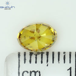 1.08 CT Oval Shape Natural Diamond Orange Color SI2 Clarity (7.07 MM)