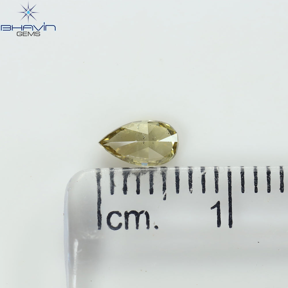 0.36 CT Pear Shape Natural Diamond Green (Chameleon) Color SI2 Clarity (6.15 MM)