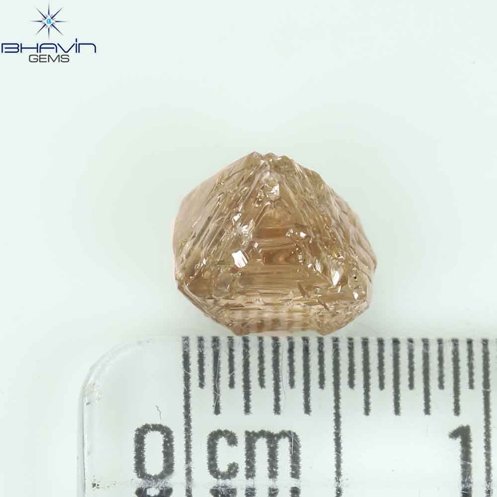 2.13 CT Rough Shape Natural Diamond Dark Brown Color SI2 Clarity (7.00 MM)