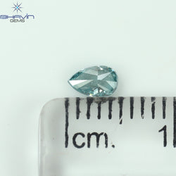 0.21 CT Pear Shape Natural Diamond Greenish Blue Color SI2 Clarity (4.72 MM)