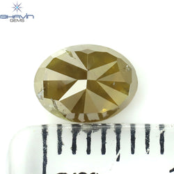 1.24 CT Oval Shape Natural Loose Diamond Brown Orange Color I3 Clarity (7.09 MM)