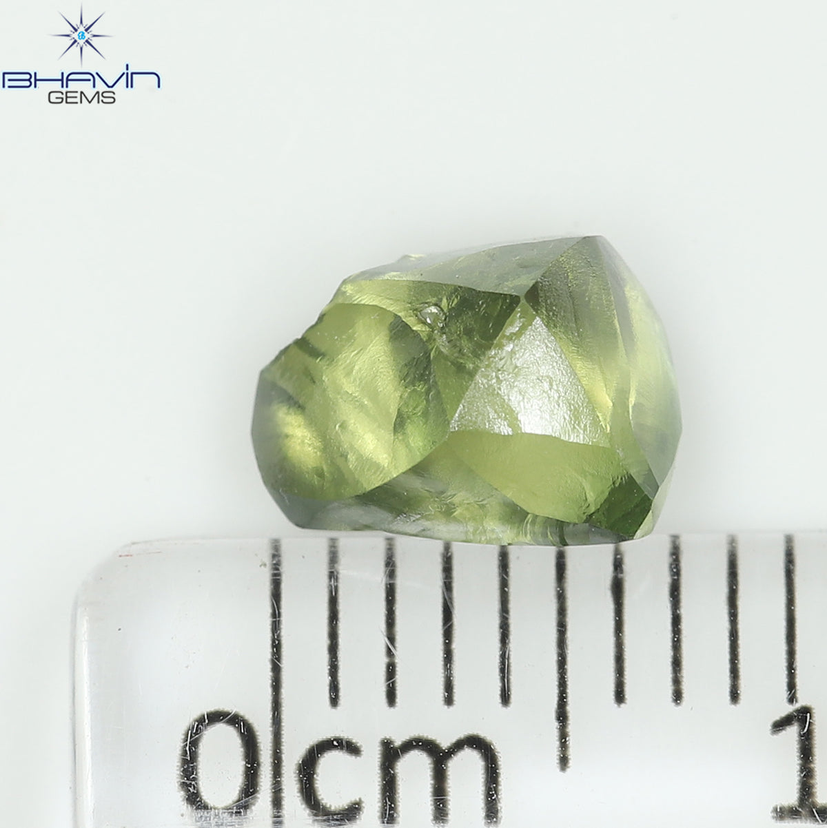 1.71 CT Natural Rough Diamond Enhanced Green Color Clarity VS (7.48 MM)