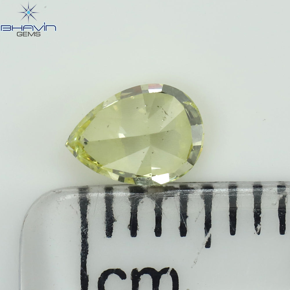 0.50 CT Pear Shape Natural Diamond Yellow Color SI1 Clarity (5.63 MM)