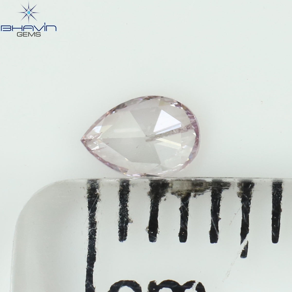 0.09 CT Natural Pear Diamond Pink Color Clarity I1 (3.97 MM)