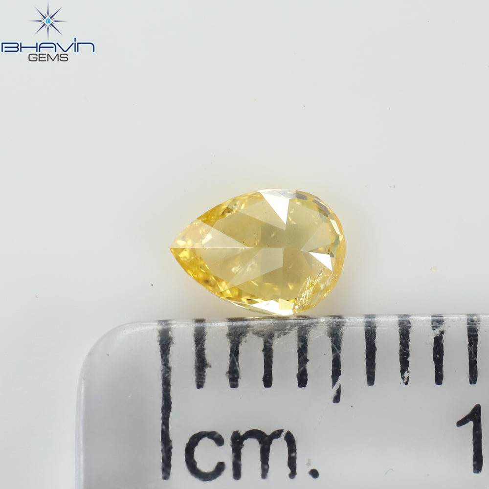 0.28 CT Pear Shape Natural Diamond Orange Color SI2 Clarity (5.16 MM)