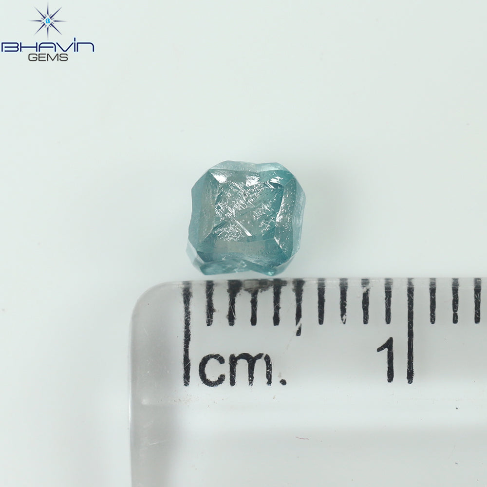 1.40 CT Rough Shape Enhanced Blue Color VS2 Clarity (5.11 MM)