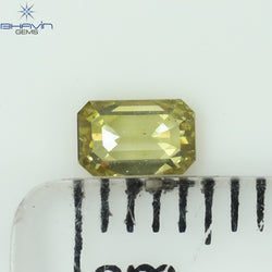 0.26 CT Emerald Shape Natural Diamond Green (Chameleon) Color VS2 Clarity (4.56 MM)