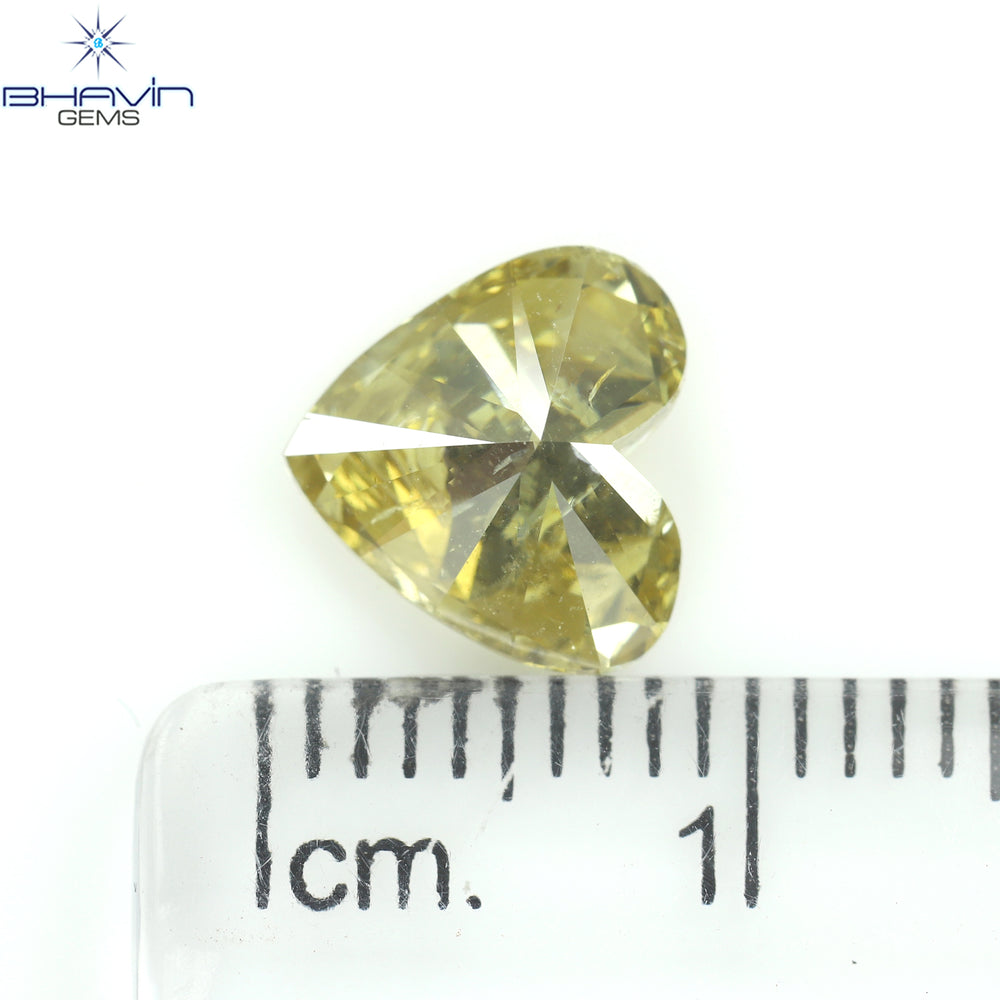 2.01 CT Heart Shape Natural Diamond Green (Chameleon) Color SI2 Clarity (8.88 MM)