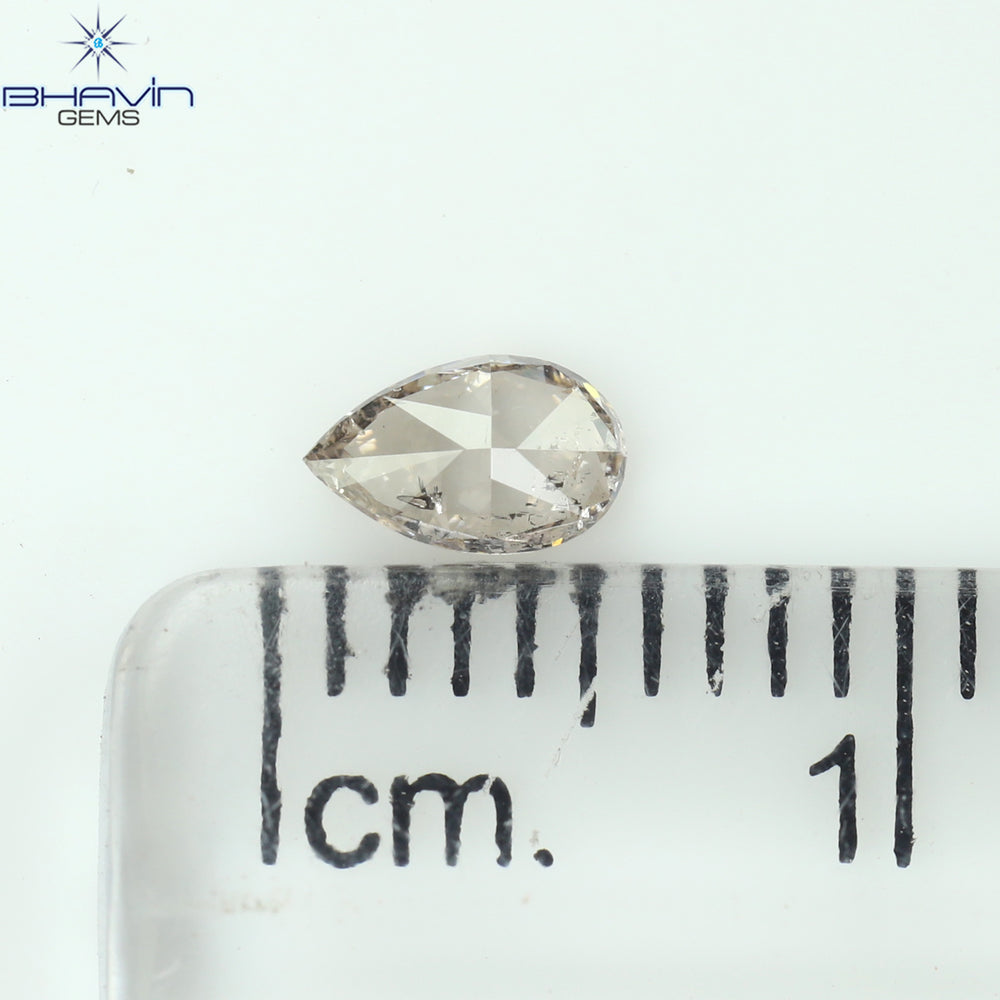 0.23 CT Pear Shape Natural Diamond Pink Color I2 Clarity (5.10 MM)