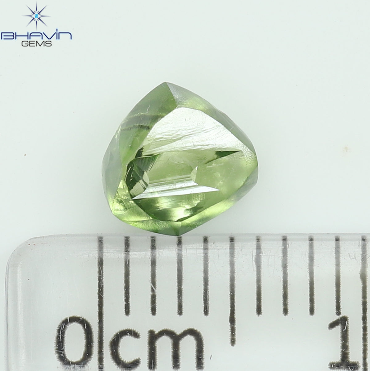 0.99 CT Natural Rough Diamond Enhanced Green Color Clarity VS (5.89 MM)