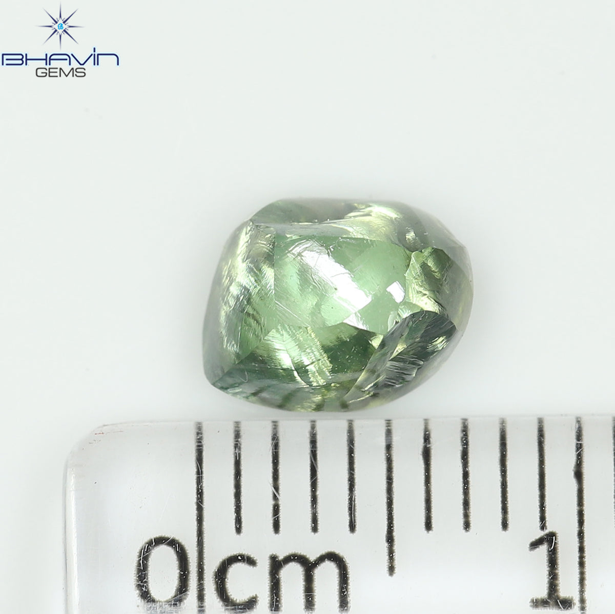 1.57 CT Natural Rough Diamond Enhanced Green Blue Color Clarity VS (7.54 MM)