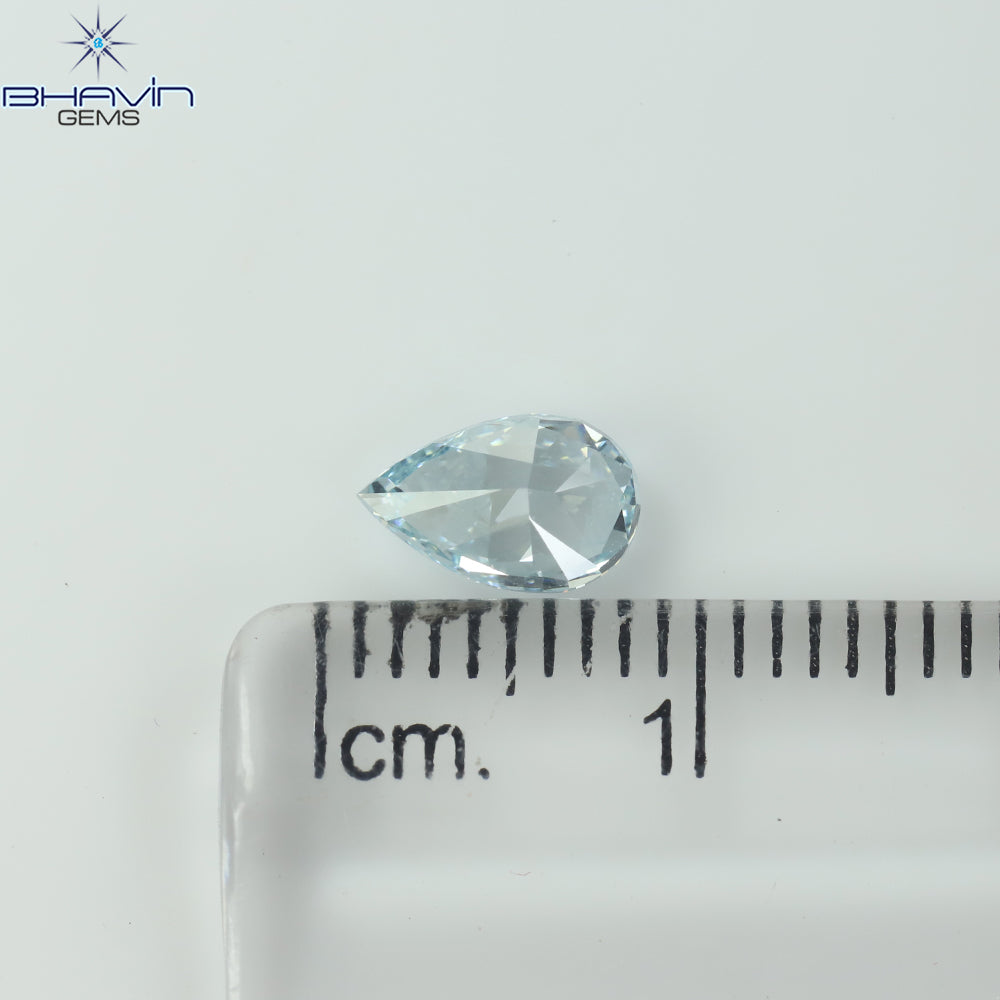 0.81 CT Pear Shape Natural Diamond Blue Color VS1 Clarity (7.50 MM)