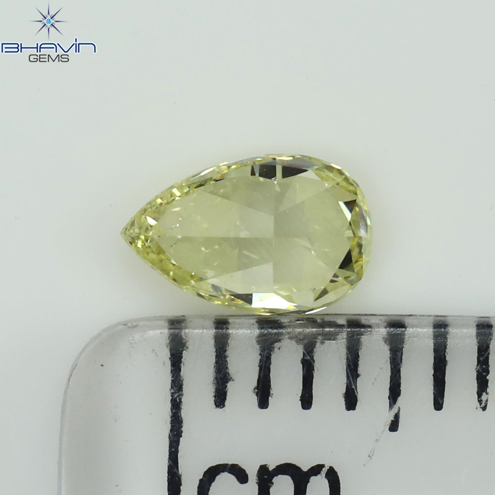 0.32 CT Pear Shape Natural Diamond Yellow Color VS2 Clarity (5.77 MM)