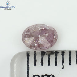 0.37 CT Oval Shape Natural Diamond Pink Color I3 Clarity (4.87 MM)