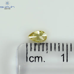 0.20 CT Pear Shape Natural Diamond Orange Yellow Color VS1 Clarity (4.75 MM)