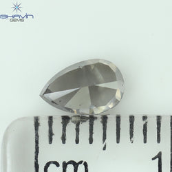 0.58 CT Pear Shape Natural Diamond Grey Color SI2 Clarity (6.36 MM)