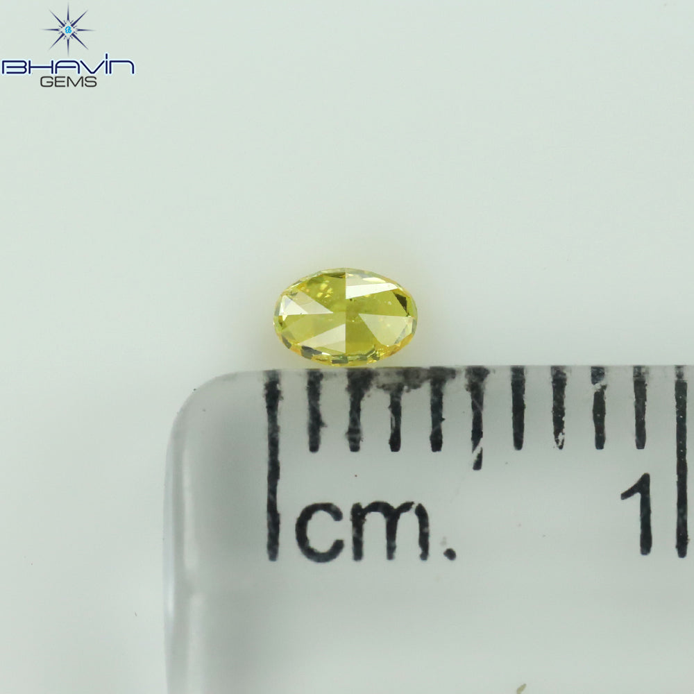 0.11 CT Oval Shape Natural Diamond Yellow Color SI2 Clarity (3.56 MM)