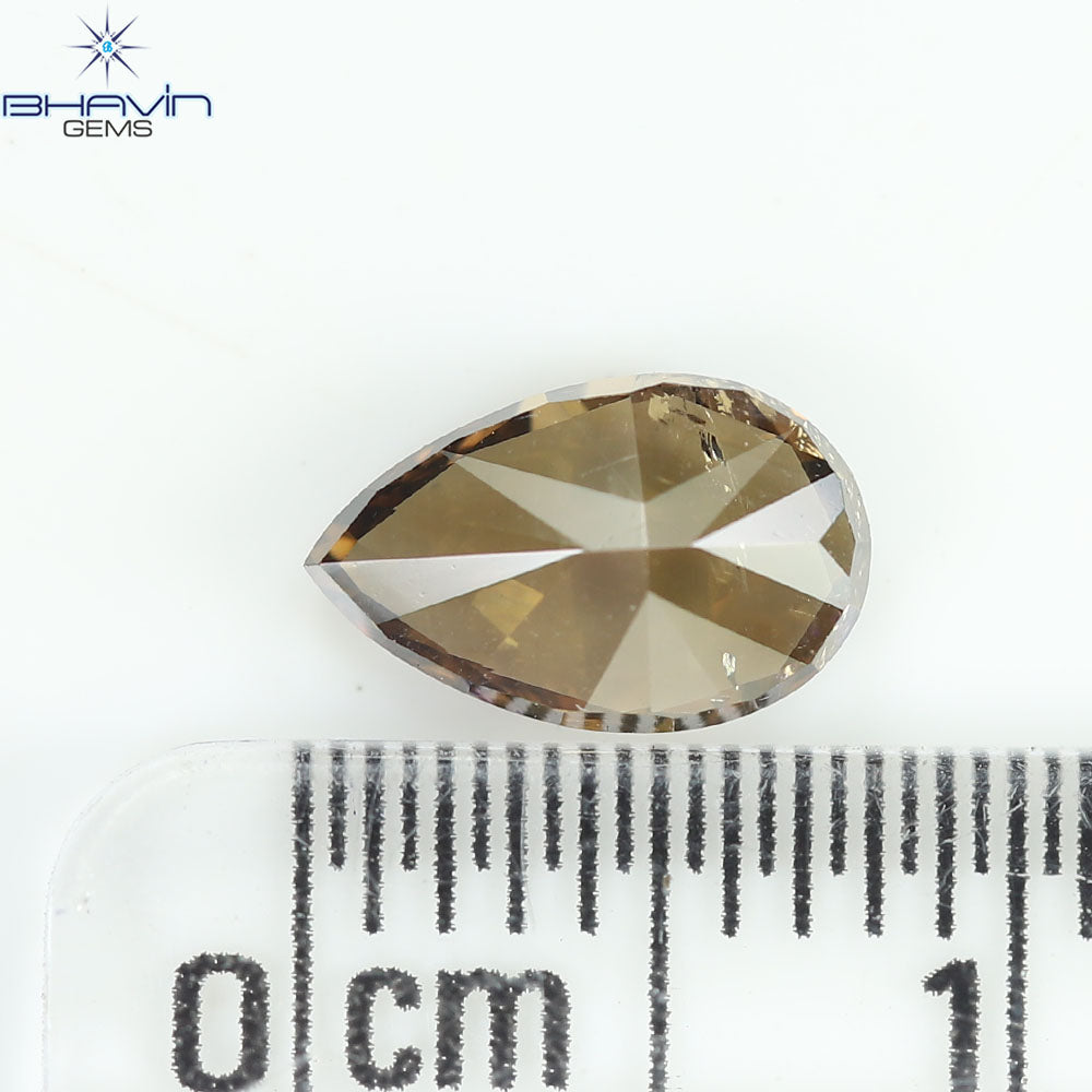 1.01 CT Pear Diamond Natural Brown Color SI2 Clarity (7.92 MM)