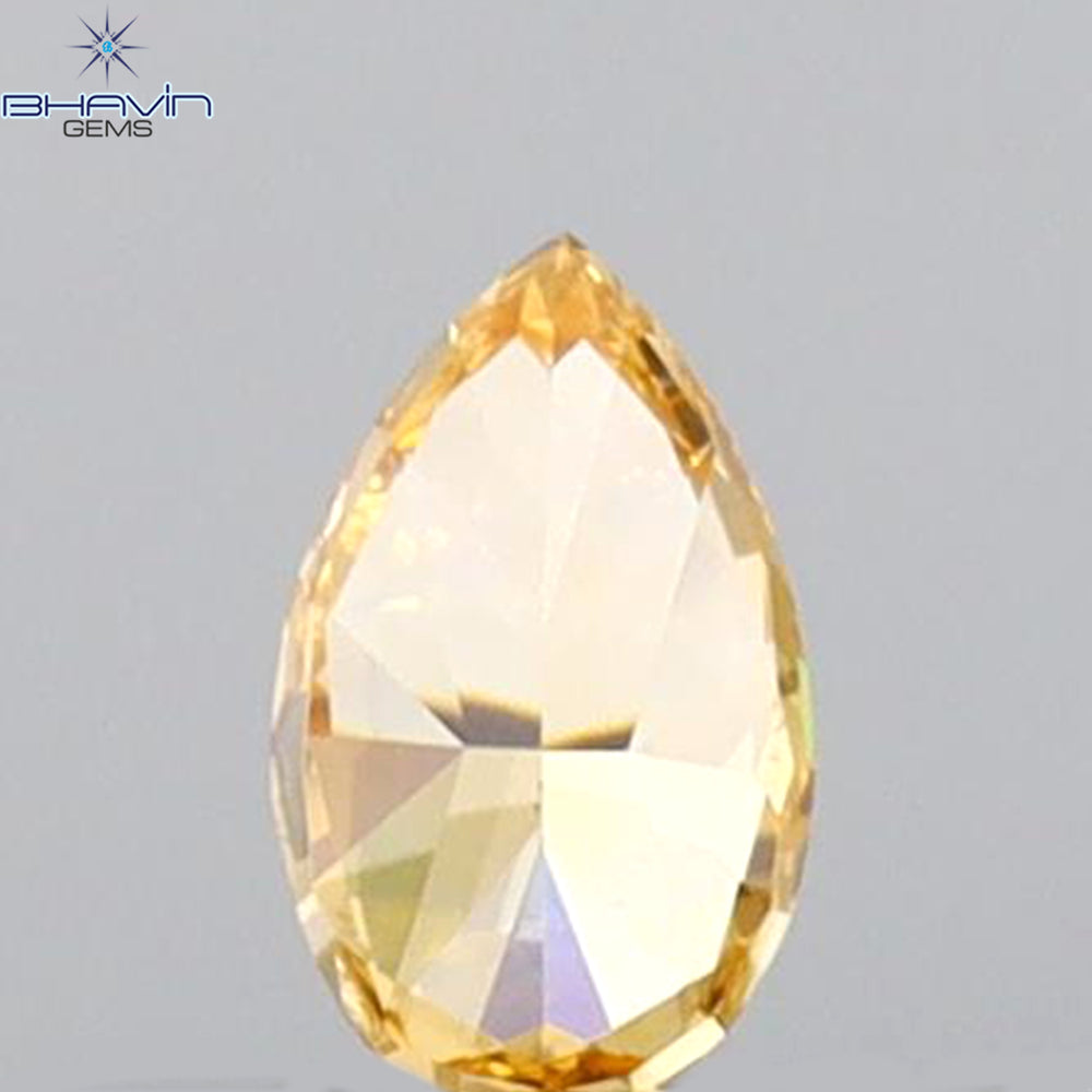 0.13 CT Pear Shape Natural Diamond Orange Color VS1 Clarity (4.00 MM)