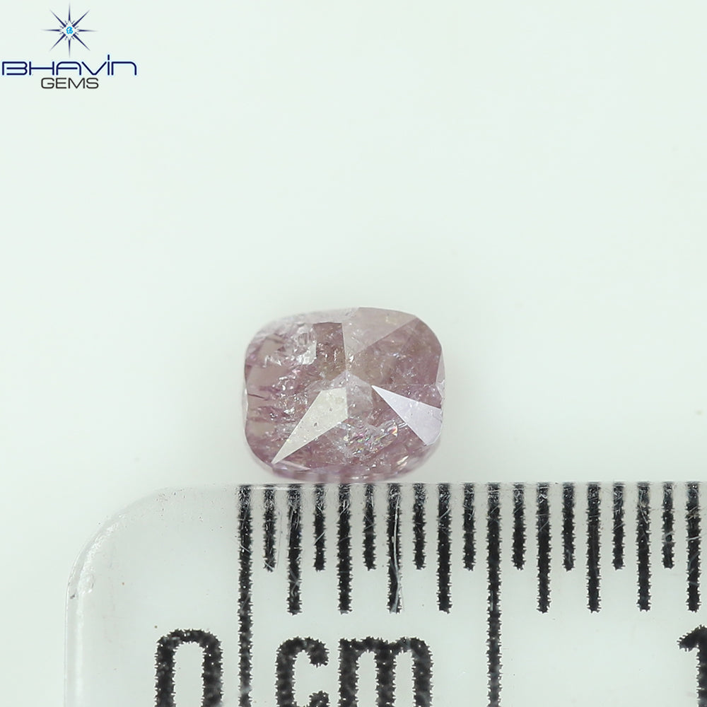 0.25 CT Cushion Diamond Natural Pink Color I3 Clarity (4.14 MM)
