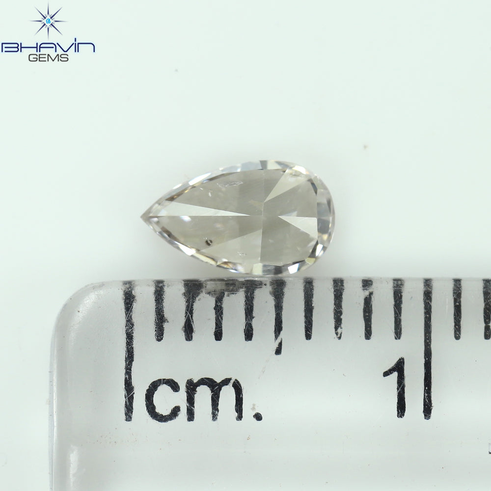 GIA Certified 0.46 CT Pear Diamond Pinkish Brown Color Natural Loose Diamond (6.54 MM)