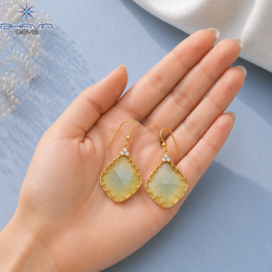Natural Polki Slice Dangle Earrings Slice Drop Earrings Everyday Ethnic Jewelry