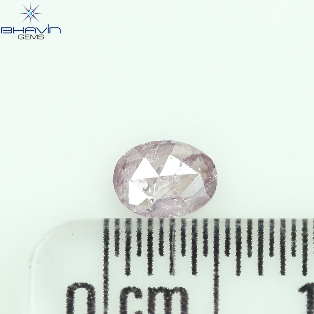 0.25 CT Oval Diamond Natural Pink Color I3 Clarity (4.69 MM)