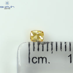 0.14 CT Cushion Shape Natural Diamond Orange Color VS2 Clarity (3.05 MM)