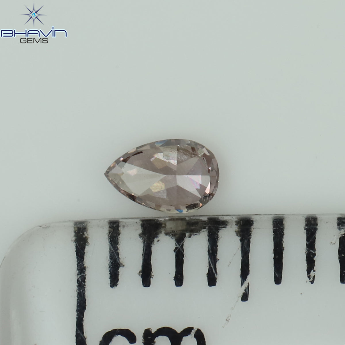 0.09 CT Natural Pear Diamond Pink Color Clarity SI2 (3.54 MM)
