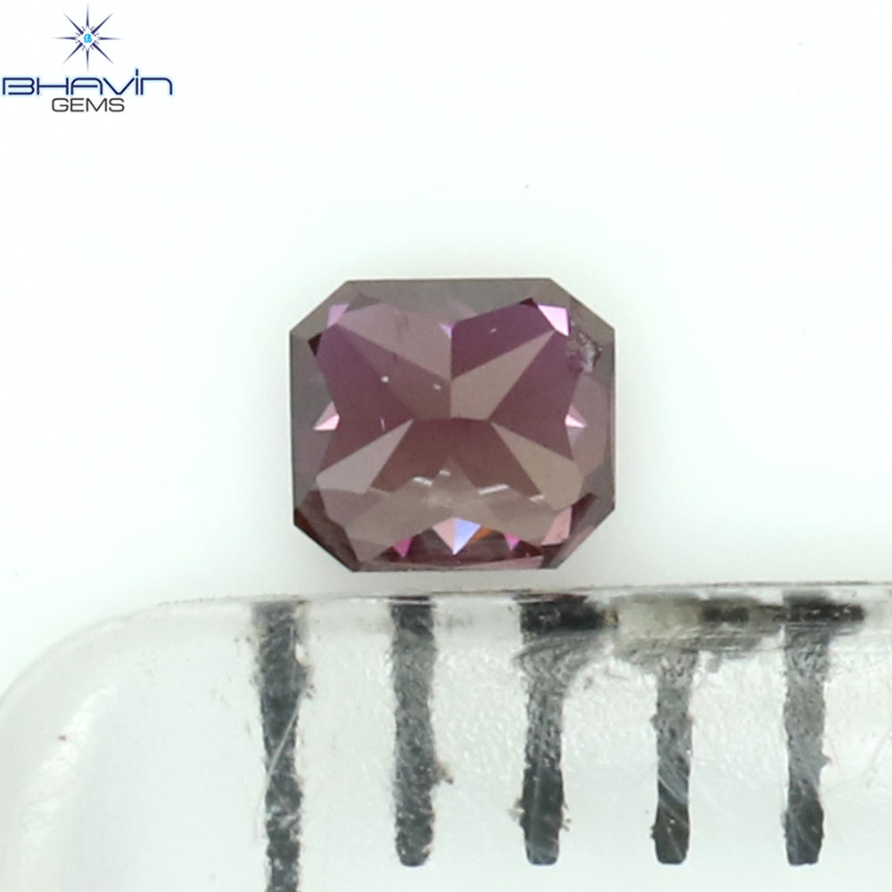 0.07 CT Radiant Diamond Pink Color Natural Diamond Clarity SI1 (2.45 MM)