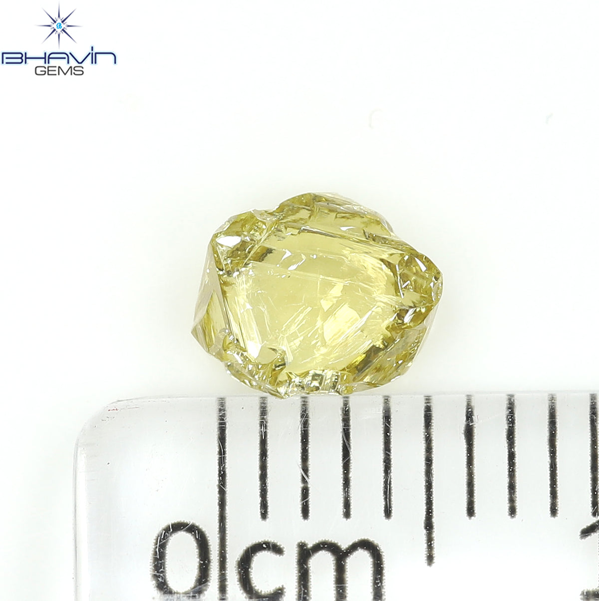0.94 CT Natural Rough Diamond Enhanced Yellow Color Clarity VS (6.27 MM)