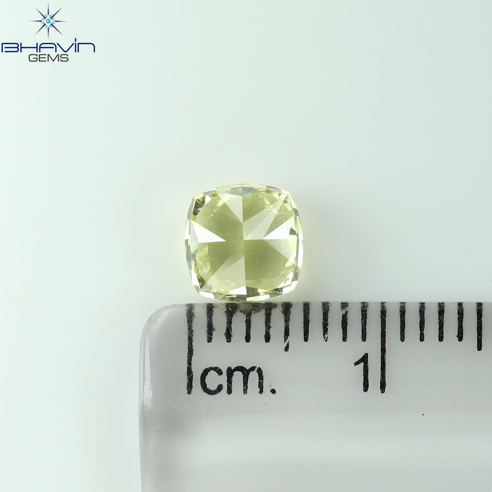 1.51 CT Cushion Diamond Yellow Color Natural Diamond SI1 Clarity (6.12 MM)