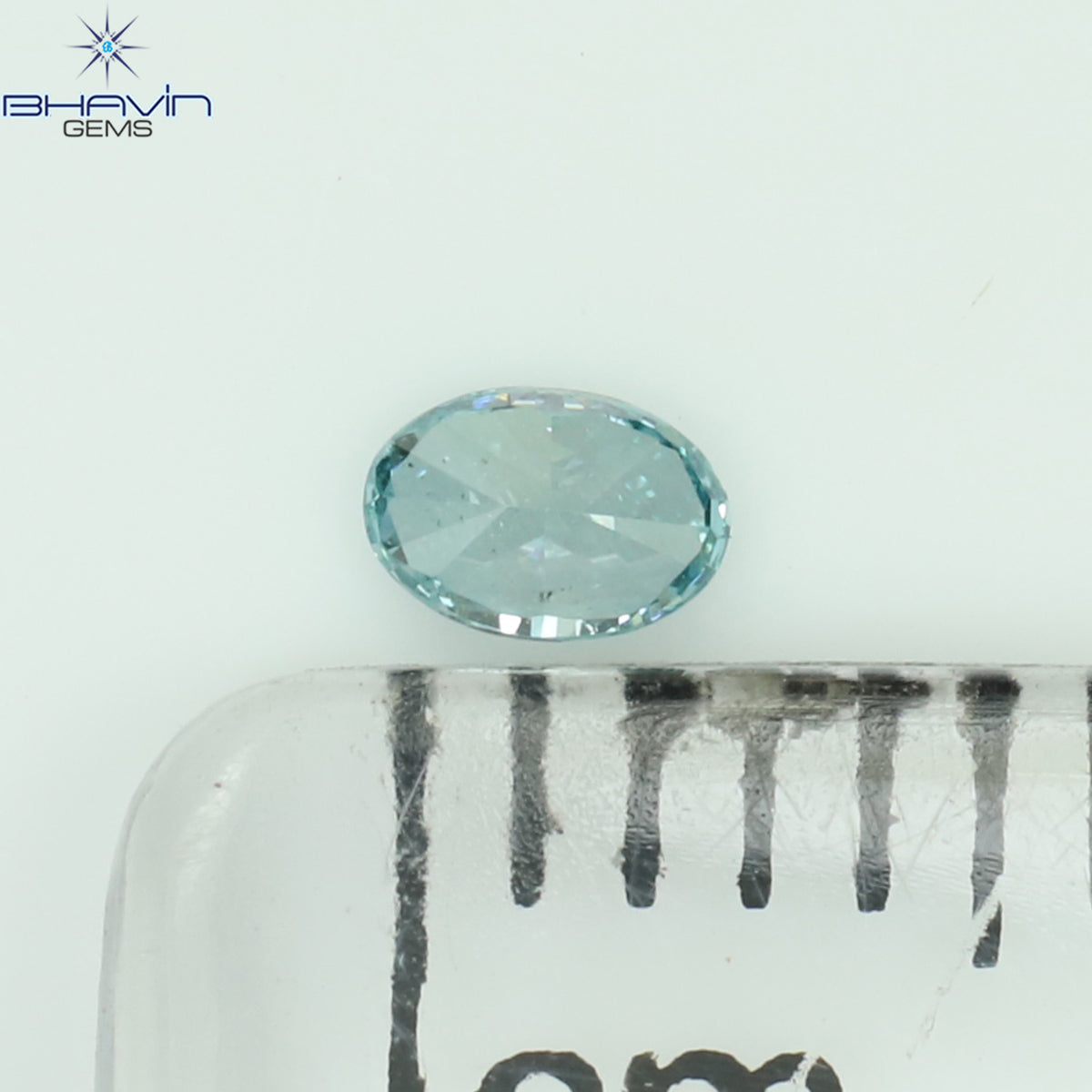 0.07 CT Natural Oval Diamond Enhanced Vivid Aqua Blue Color Clarity VS2 (3.01 MM)