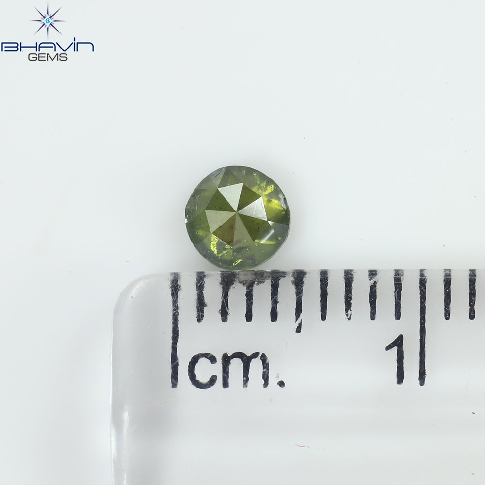 0.09 CT ラウンド ローズ カット シェイプ 天然ダイヤモンド グリーンがかったブルー カラー SI1 クラリティ (4.00 MM)