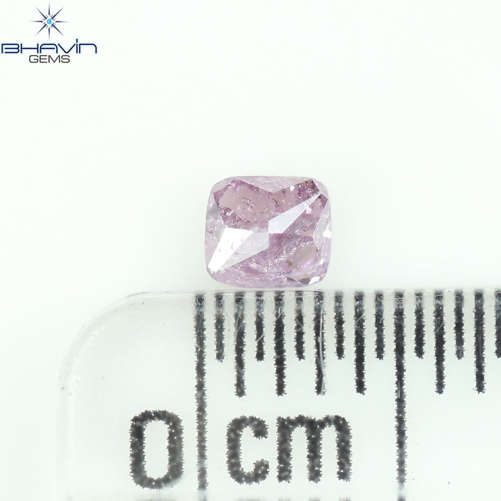 0.18 CT Cushion Diamond Natural Pink Color I3 Clarity (3.21 MM)
