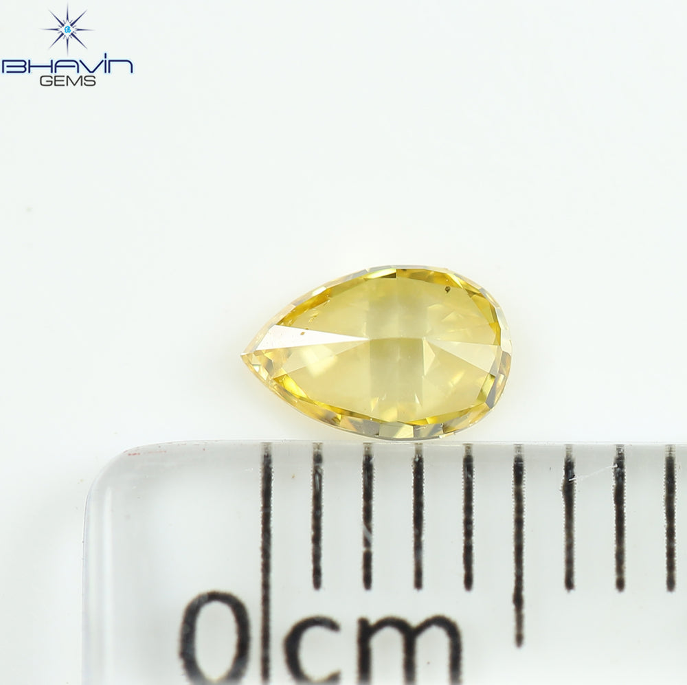 0.30 CT Natural Pear Diamond Orange Color Clarity VS2 (5.38 MM)