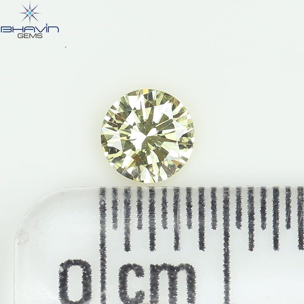0.19 CT Natural Round Diamond Intense Yellow Color Clarity VS1 (3.83 MM)