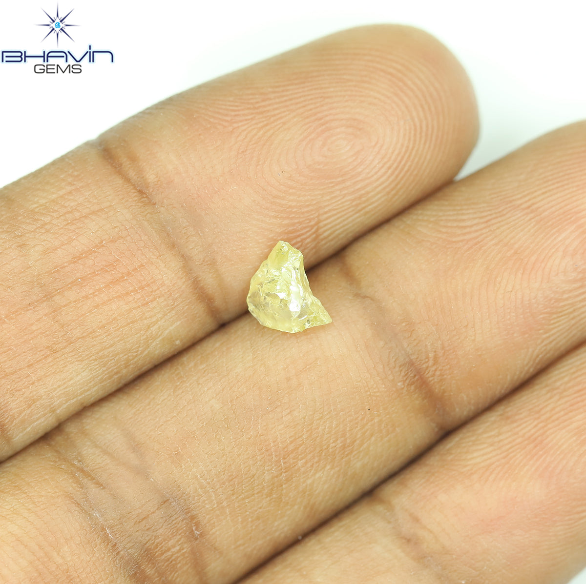 0.46 CT Natural Rough Diamond Parrot Green Color Clarity VS (6.10 MM)