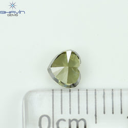 0.41 CT Natural Heart Diamond Green (Chameleon) Color Clarity VS2 (4.52 MM)