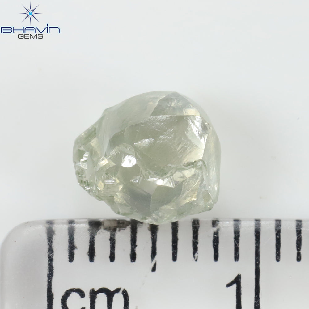 2.07 CT Rough Shape Natural Diamond Green Color I1 Clarity (7.10 MM)