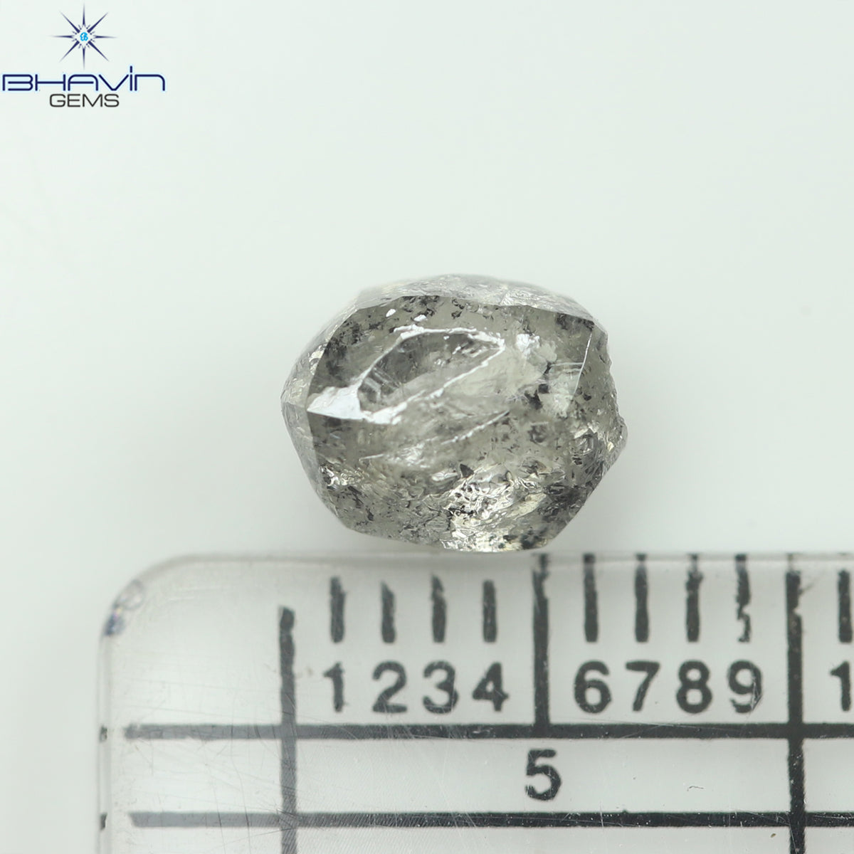 1.52 CT Rough Shape Natural Diamond Salt And Pepper Color (4.87 MM)