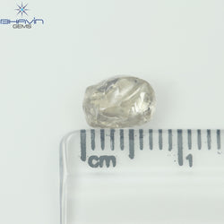 1.84 CT Rough Shape Natural Diamond Brown Color VS1 Clarity (7.66 MM)