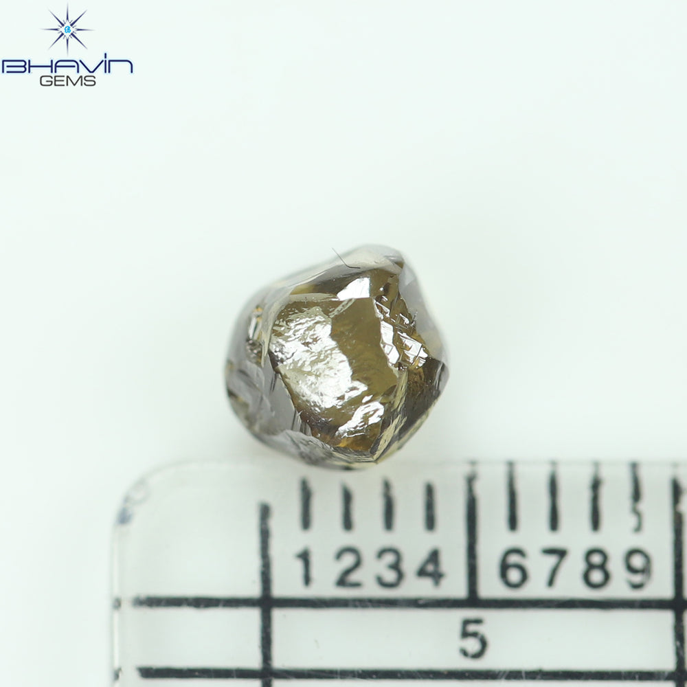 1.30 CT Rough Shape Natural Diamond Brown Color VS Clarity (5.19 MM)
